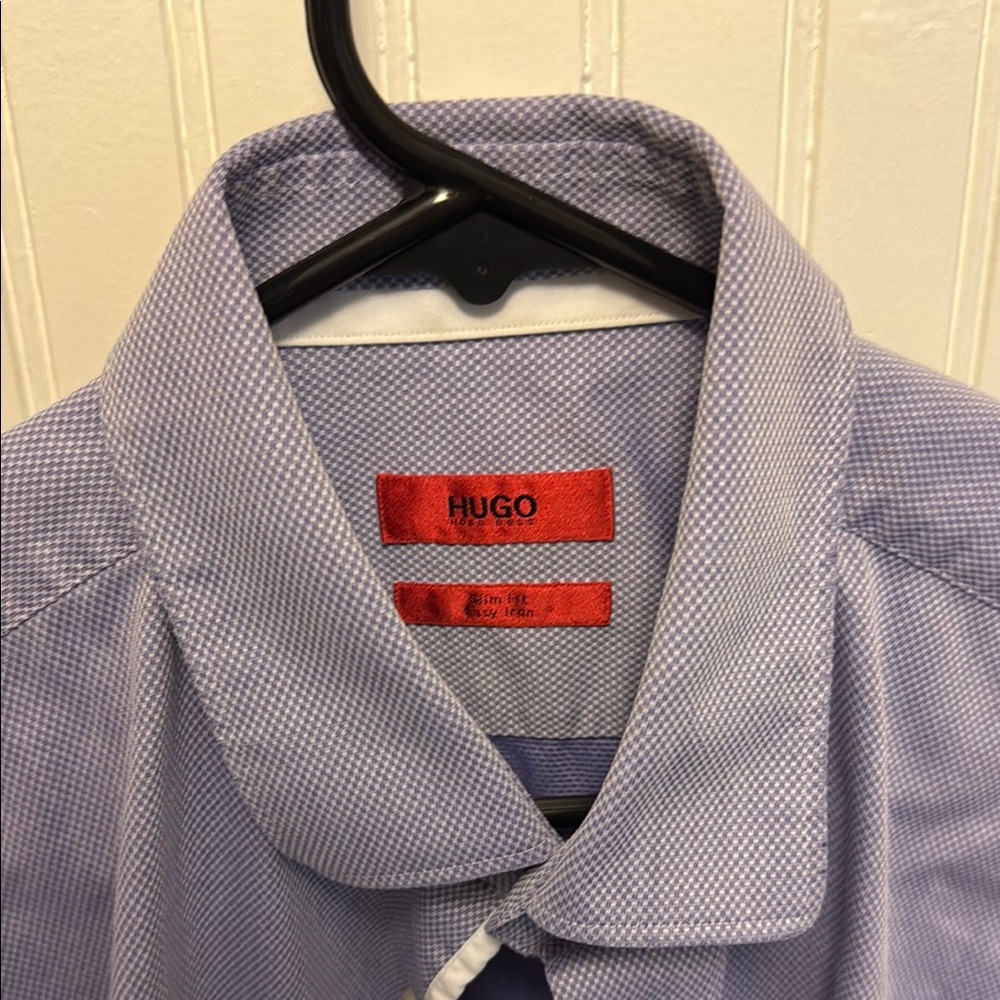 HUGO Blue Dress Shirt Elegant Business Attire